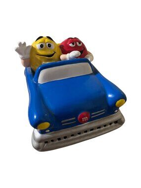 M&M's Ceramic Blue/ RED OR YELLOW Convertible Car with Red and Yellow Characters